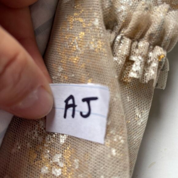 Free People Fancy Lace Metallic Baby Doll Whimsy Fairy Dress Y2K  Mini M  #AJ - Picture 12 of 12